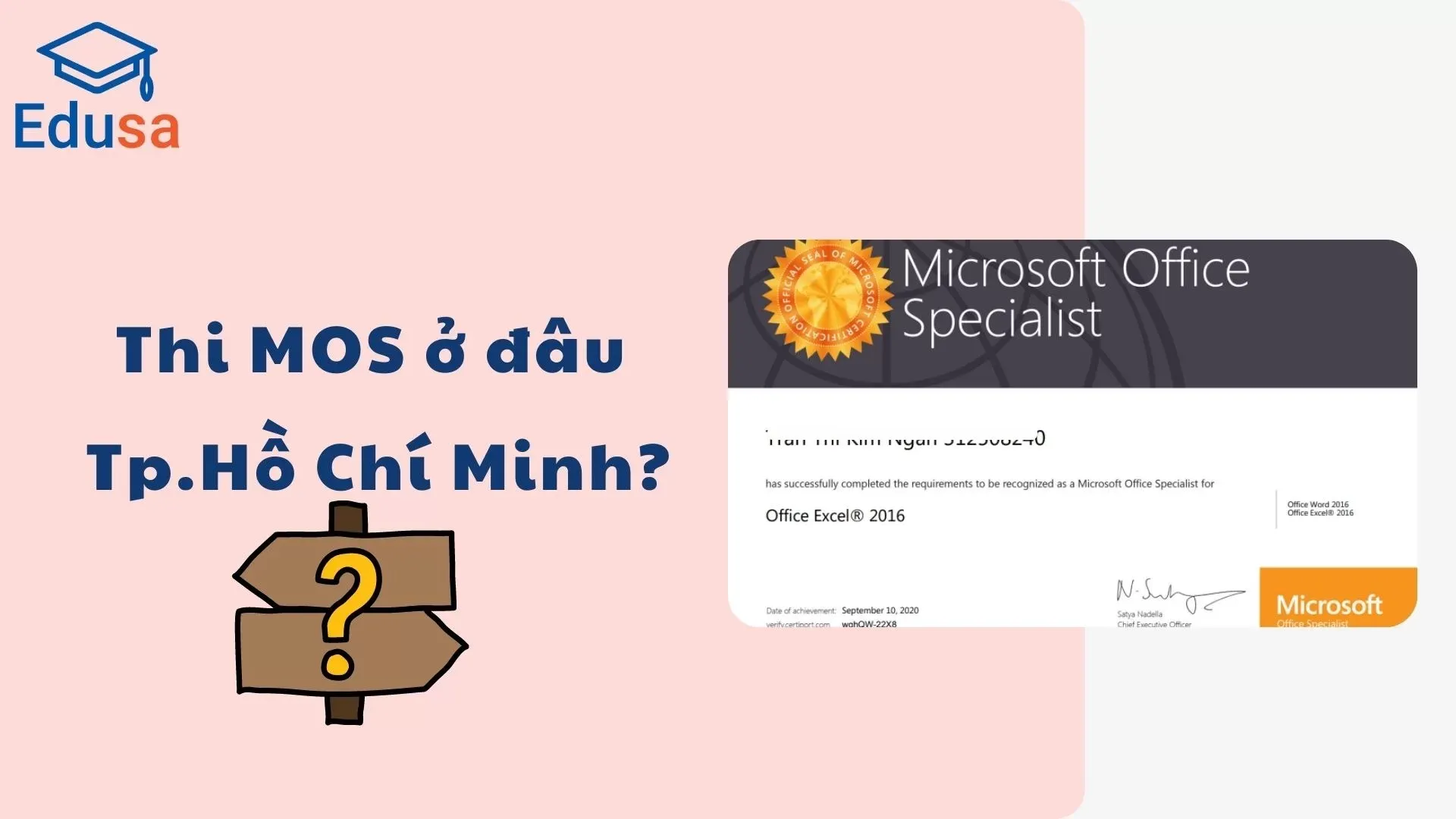 Địa điểm thi chứng chỉ MOS tại Tp.Hồ Chí Minh - Trung tâm đào tạo Edusa