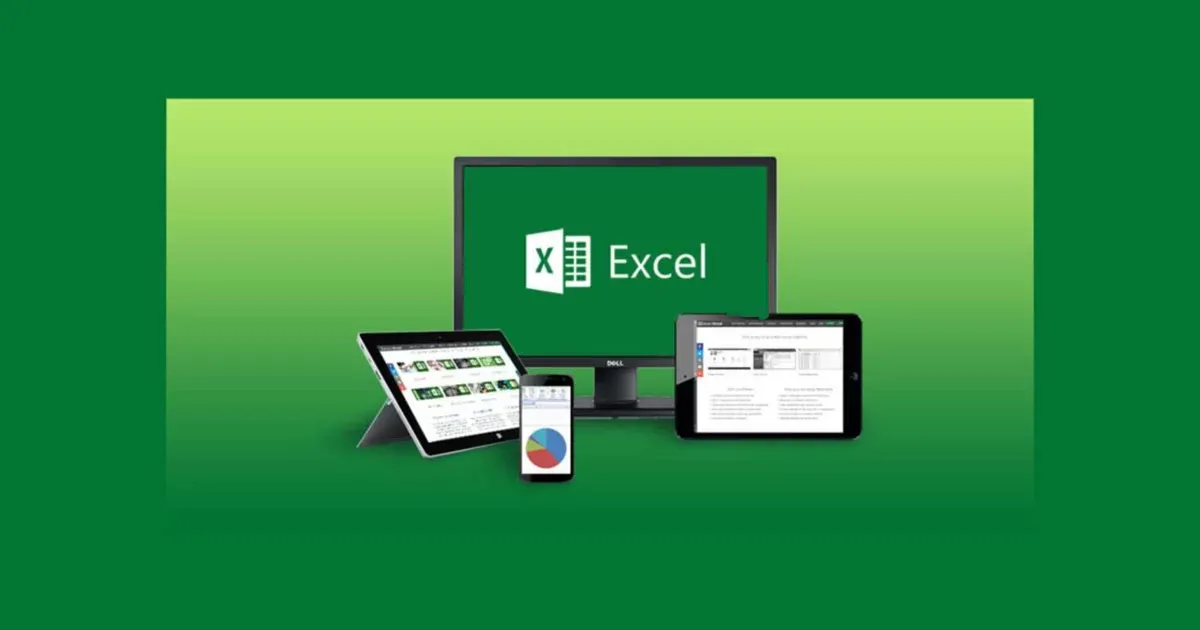 Microsoft Excel hiển thị trên các thiết bị khác nhau bao gồm máy tính, máy tính bảng và điện thoại di động