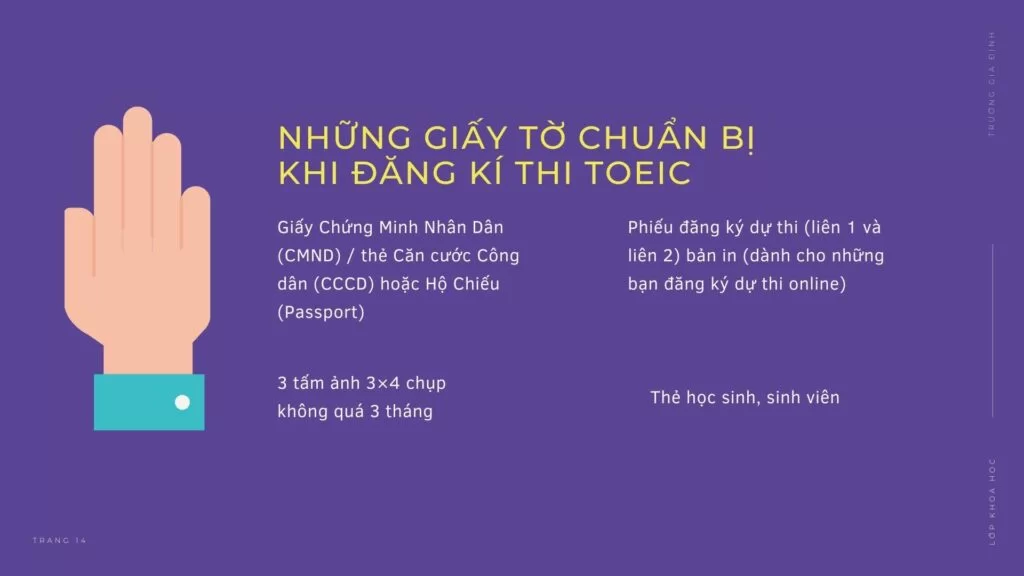 Phiếu đăng ký dự thi TOEIC