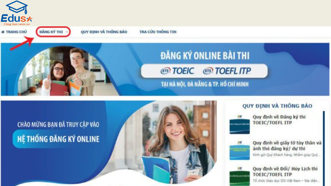 Hướng dẫn các bước đăng kí TOEIC Online tại IIG