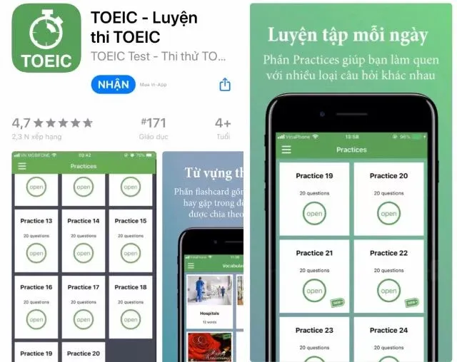 APP học từ vựng TOEIC