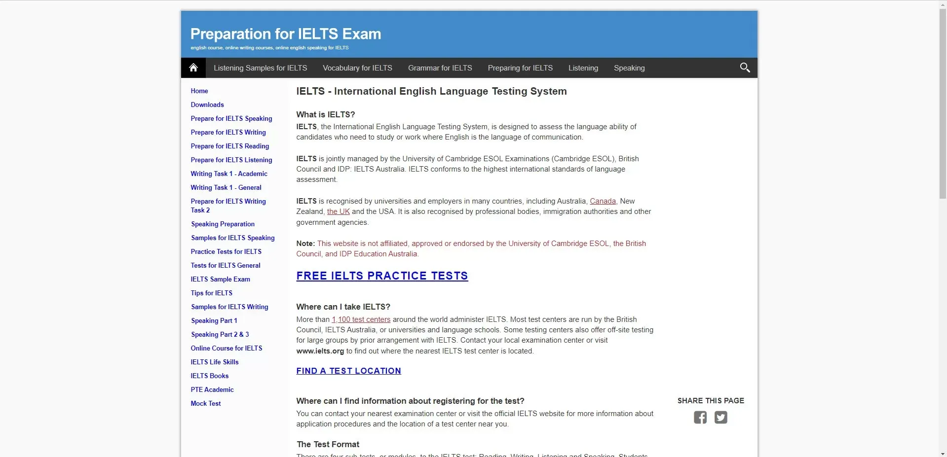 Website thi thử IELTS Online Test