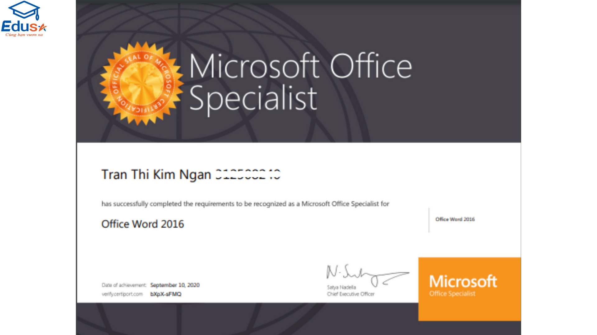 Chứng chỉ MOS (Microsoft Office Specialist)