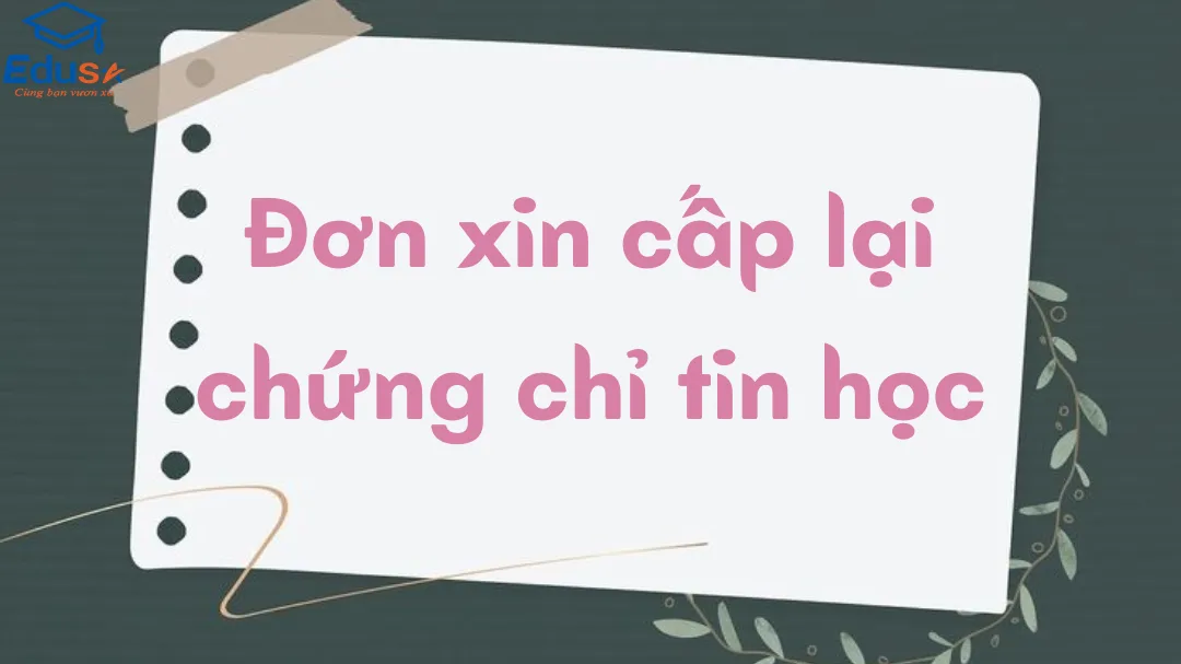 Đơn xin cấp lại chứng chỉ tin học