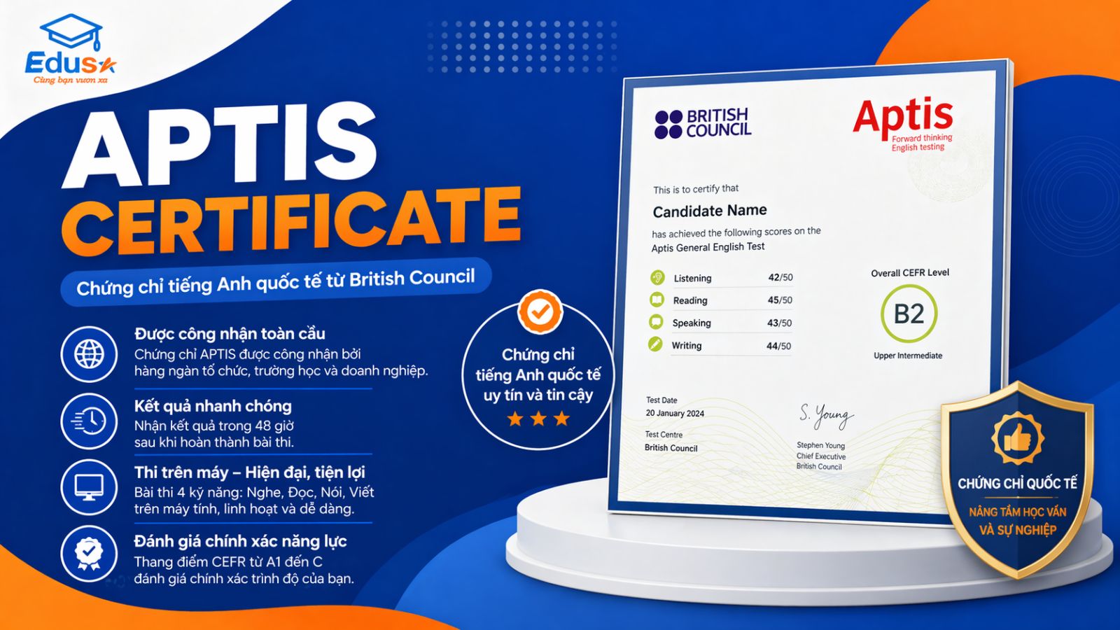 aptis certificate b2 british council thi trên máy