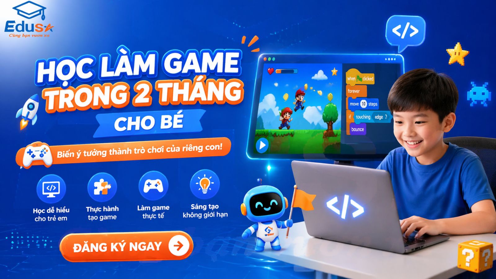 Học Làm Game Trong 2 Tháng Cho Bé