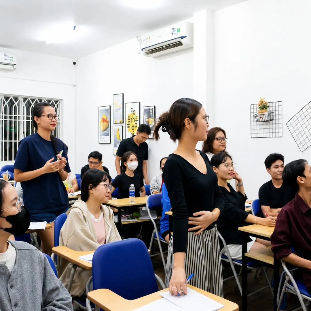 Không khí lớp học TOEIC buổi tối dành cho người đi làm tại EDUSA