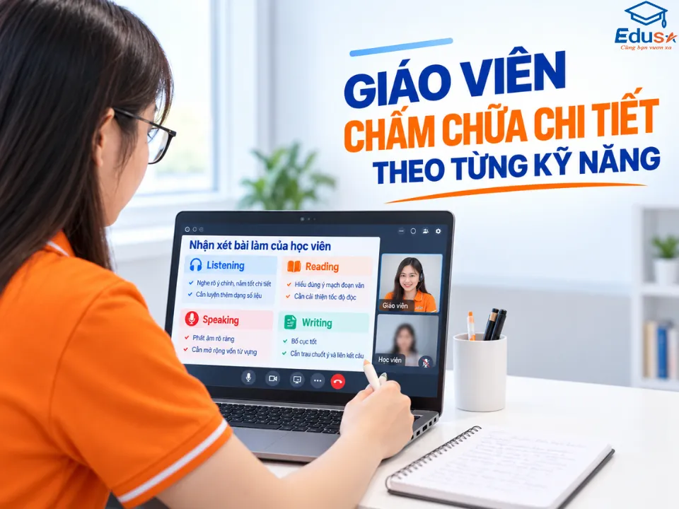 Giáo viên EDUSA hỗ trợ sửa Speaking và Writing VSTEP