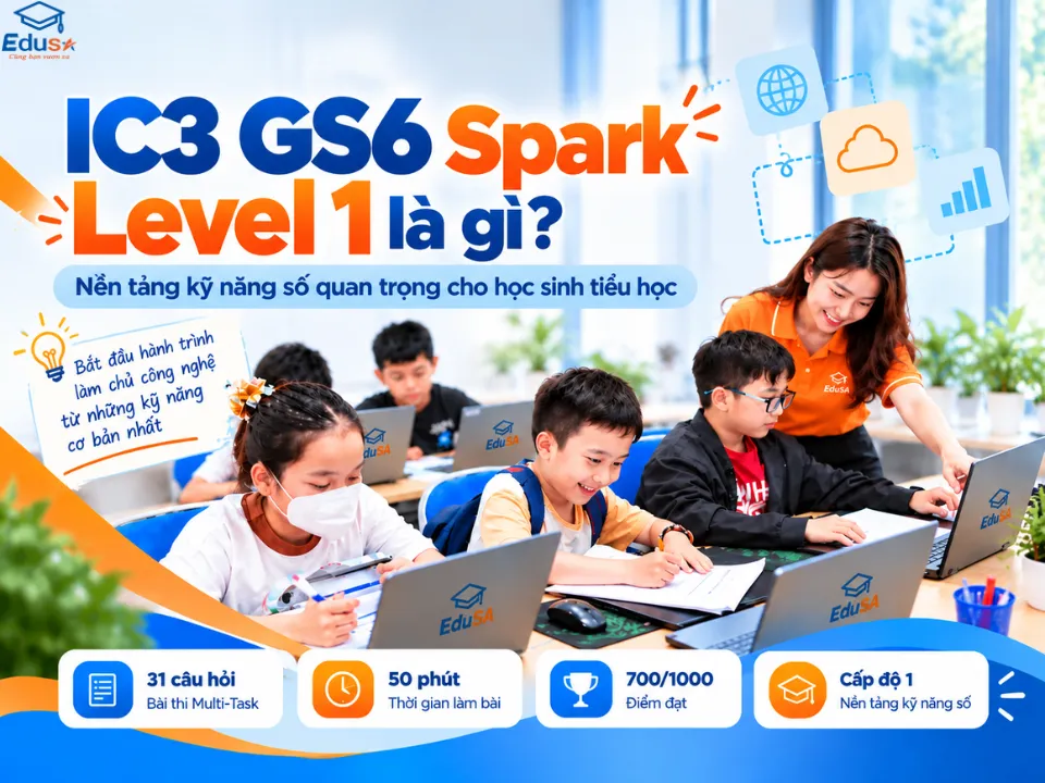 IC3 GS6 Spark Level 1 là gì và thông tin bài thi dành cho học sinh tiểu học